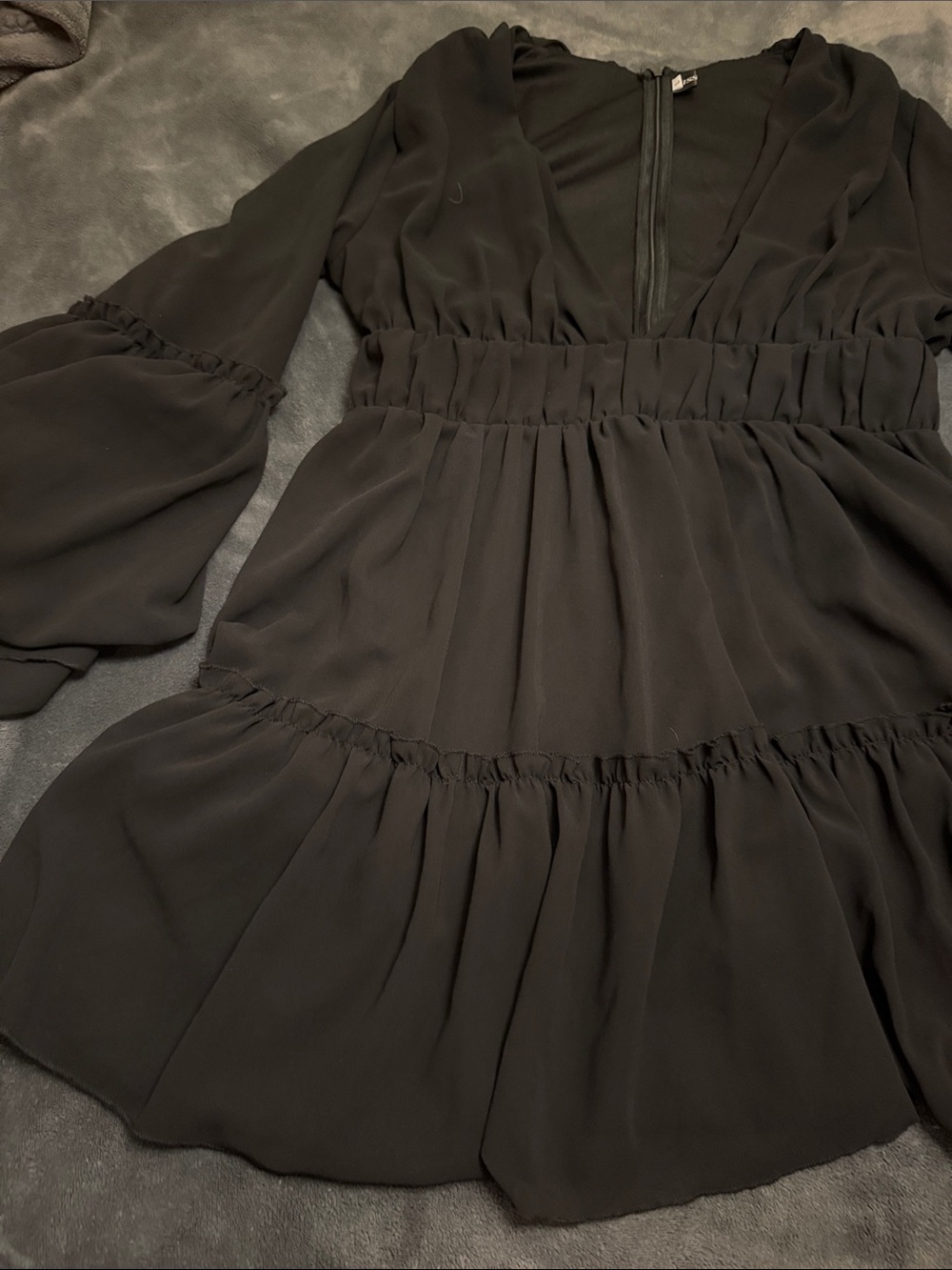 Black Ruffle Tiered Dress
